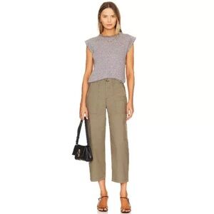 Agolde Daria High Waisted Crop Wide Leg Twill Utility Pants